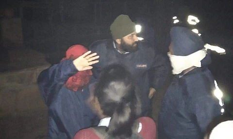 The students posted this photo on social media, requesting apt action on the security guards (Pic:JNUSU)