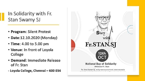 Protest on October 12| Pic: Loyola College