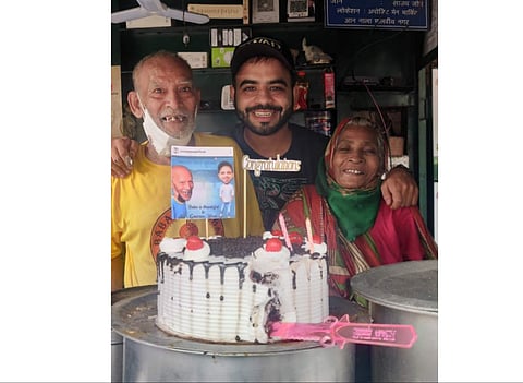 Gaurav with Kanta Prasad and Badami Devi