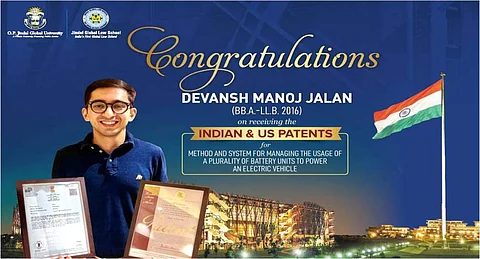 Indian law student receives both Indian, USA patents for tech to make usage of electric vehicles more economical