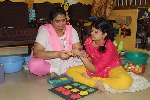 A parent with their child