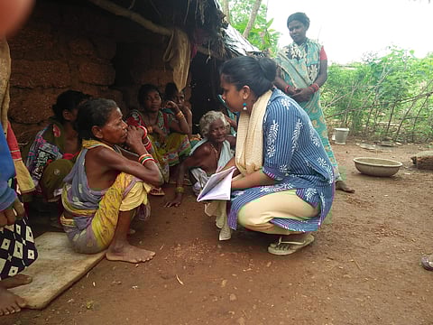 Conducting evidence-based research on implementation of Forest Rights Act, 2006 at Ambapadia village, Khorda district, Odisha | (Pic: Archana Soreng)
