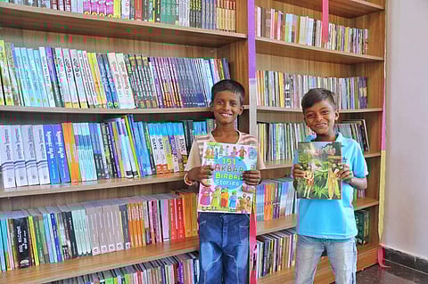 Children at one of the rural libraries
