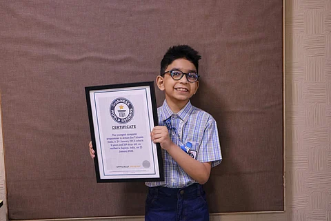 Arham Talsania with his Guinness World Record certificate