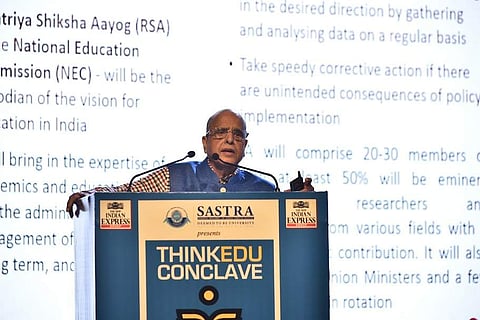 Dr K Kasturirangan at TNIE's ThinkEdu (Pic: TNIE)