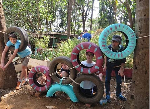 Building playgrounds from waste | (Pic: AES)