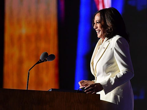 Vice President-elect Kamala Harris speaks, Saturday, Nov. 7, 2020, in Wilmington (Pic: AFP)