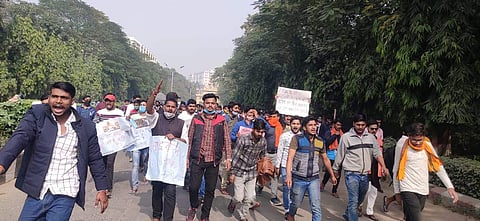 Students during the protest (pic: BCM)