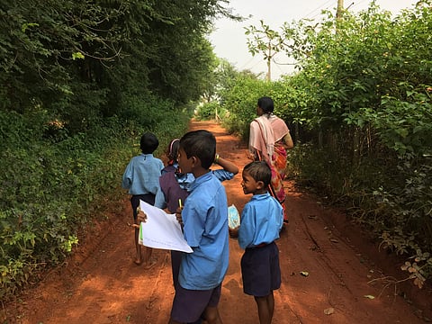 School children who are part of Tarkeybein Foundation's programme