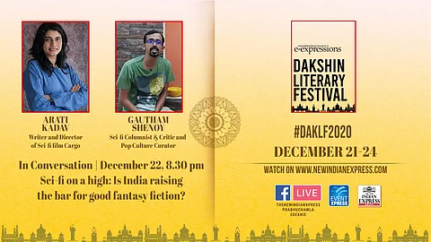 Arati Kadav and Gautham Shenoy discussed about Science fiction in India (Pic: Edexlive)