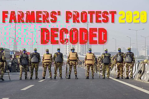 The farmers' protests have reached its ninth day and people from all walks of life have joined in. The police barricade outside Delhi (Pic: PTI)