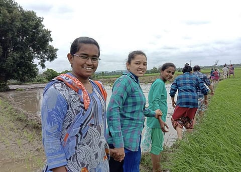 Participants on the farm | (Pic: Dr Chennamaneni Padma)