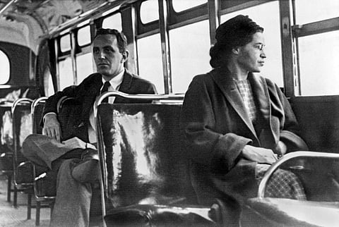 On December 1, 1955, Rosa Parks boarded a bus in Montgomery, Alabama. Instead of going to the back of the bus, which was designated for African Americans, she sat in the front