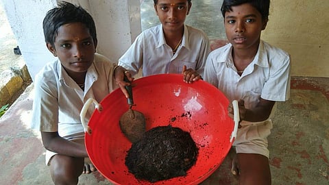 Students have already converted the dry leave waste into manure