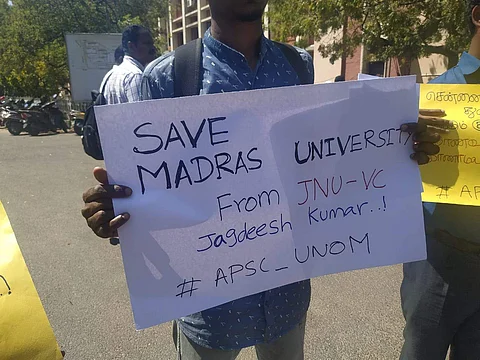 Students at the protest today
