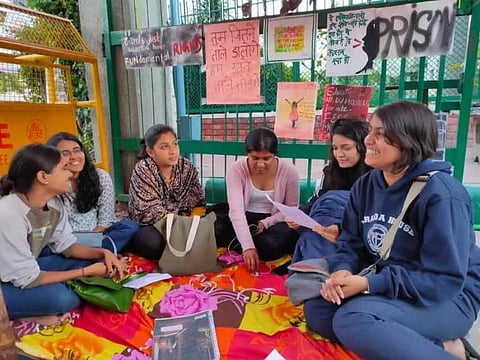Students during the protest (pic: Social Media)