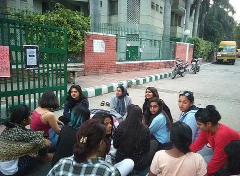 Students at the sit-in (Pic: Women for Equality)