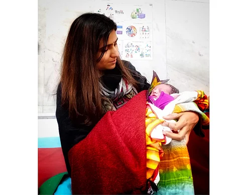 Nayla Khwaja with baby Nayla, on the day that she was born