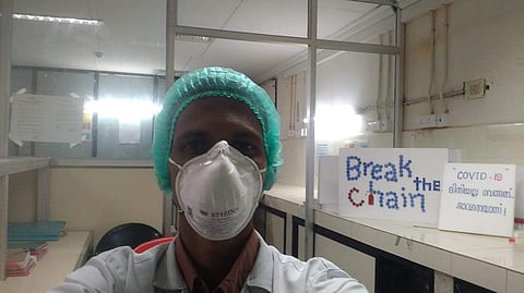Prajith inside the lab