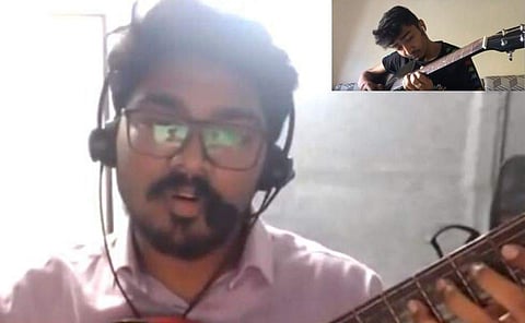 An online music lesson in session