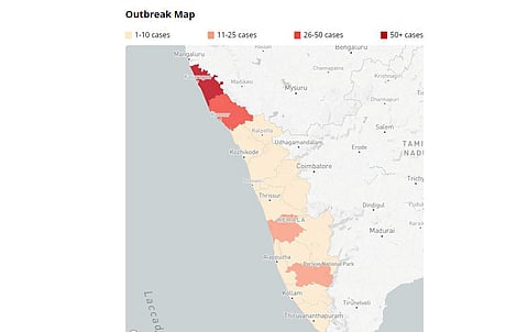 Geographical mapping of COIVD-19 cases