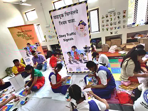 Students participate in a LED cum canvas-making competition