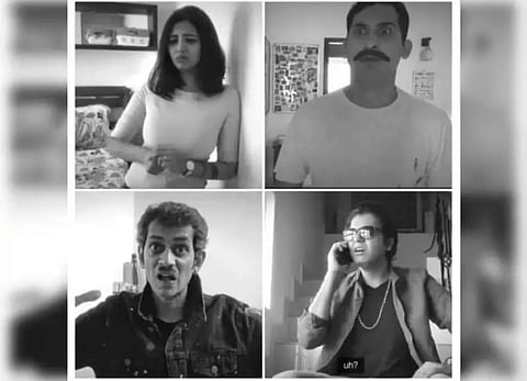 All the actors were in their homes