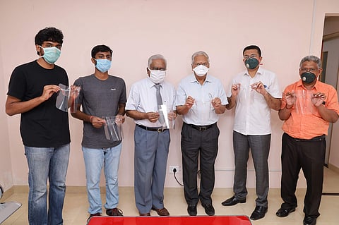 During the launch of the face shields