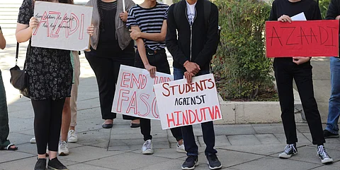 At an event | (Pic: Students Against Hindutva)