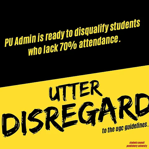 Poster by the Pondicherry University Students' Council
