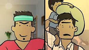 The video shows two lives simultaneously