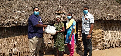 Siva handing over rations
