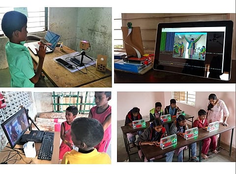 During the YouCode AI session at government schools (Pic: Karthik Kanna)