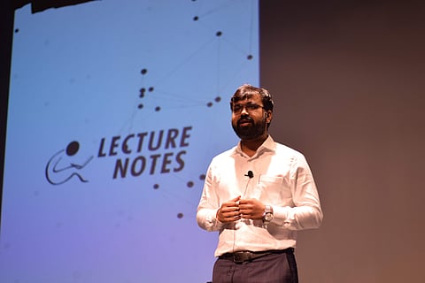 Ayush speaking during an event | (Pic: LectureNotes Technologies)