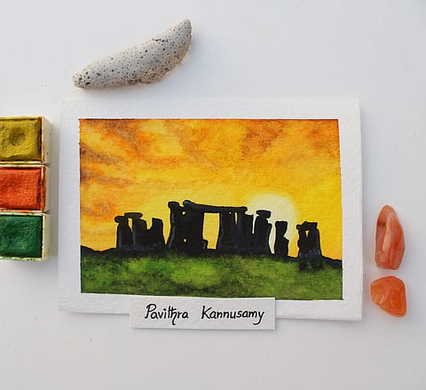 Pavithra's miniature artwork (Pics: Pavithra Kannusamy)