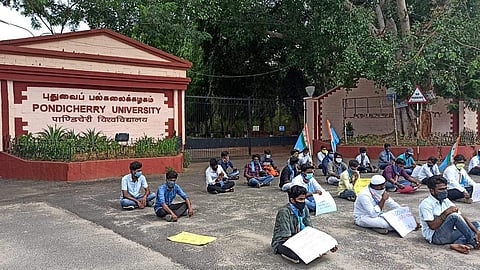 Students at the protest