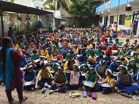 A drawing competition being conducted for students at the school| Pic: Valley View High School