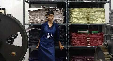 Kavya Madappa at the Bluecat Paper factory