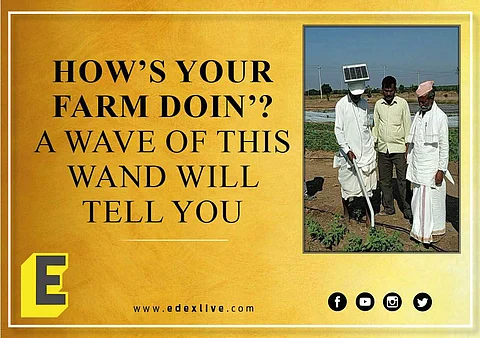 Farmers using the device (Pic: Girish Badragond)