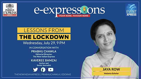 Jaya Row spoke during the e-expressions' webinar | (Pic: TNIE)