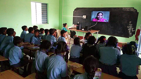 Digital classes conducted for students in one of the rural government schools