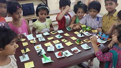 Children during an activity conducted by Chippersage at school