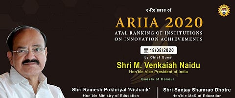 The Vice-President of India announced the rankings (Pic: MHRD)