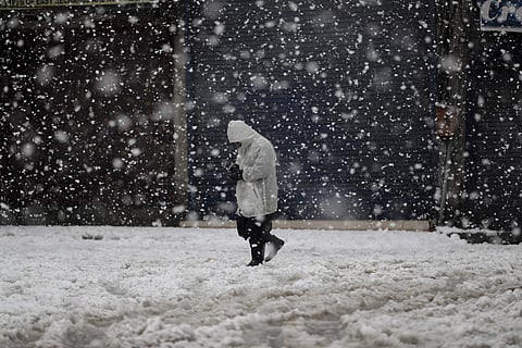 Snowfall in the valley in November 2019 (Pic: AP)