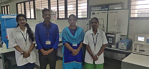 (From left) R K Nilavuckkarasi, Dr Ambedkar Balraj, Dr J Dhanalakshmi and  P Muthumari, the research team at SSN College of Engineering | Pic: SSN College of Engineering