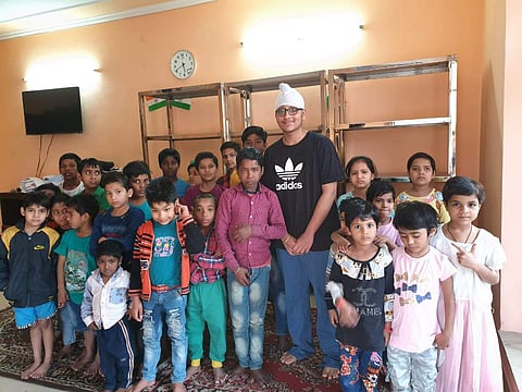 Armaan with the kids