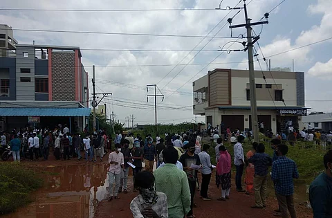 A scene from the TS EAMCET centre (Pic: Twitter)