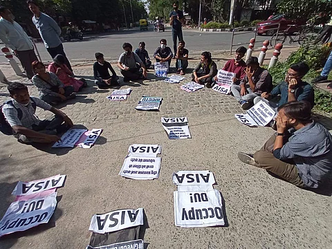 Students at the protest (Pic: AISA)