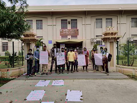 The students during the protest (Pic:Edexlive)