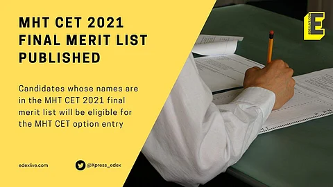 The final merit list of MHT CET 2021 published as round 1 option entry begins